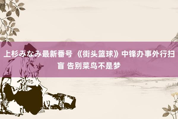 上杉みなみ最新番号 《街头篮球》中锋办事外行扫盲 告别菜鸟不是梦