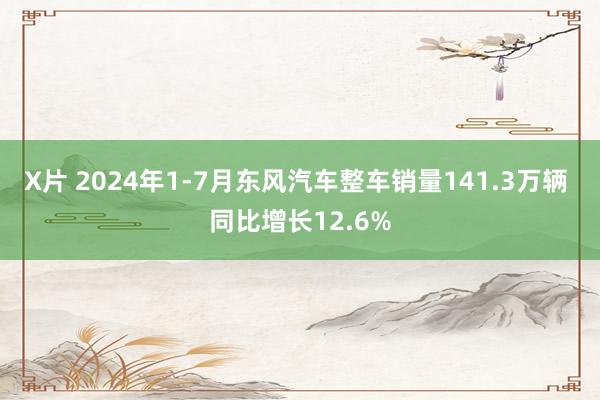 X片 2024年1-7月东风汽车整车销量141.3万辆 同比增长12.6%