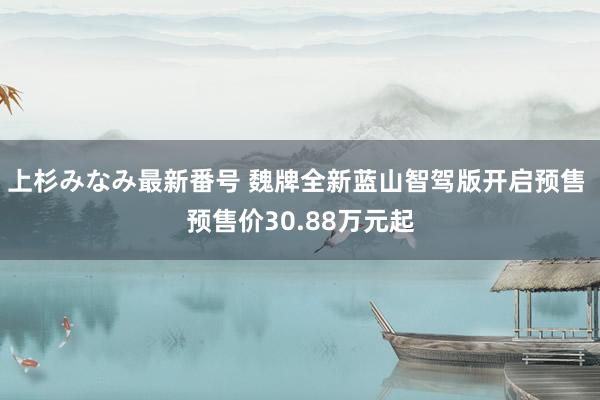 上杉みなみ最新番号 魏牌全新蓝山智驾版开启预售 预售价30.88万元起