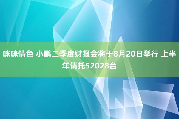 咪咪情色 小鹏二季度财报会将于8月20日举行 上半年请托52028台