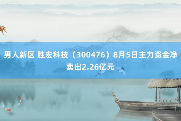 男人新区 胜宏科技（300476）8月5日主力资金净卖出2.26亿元