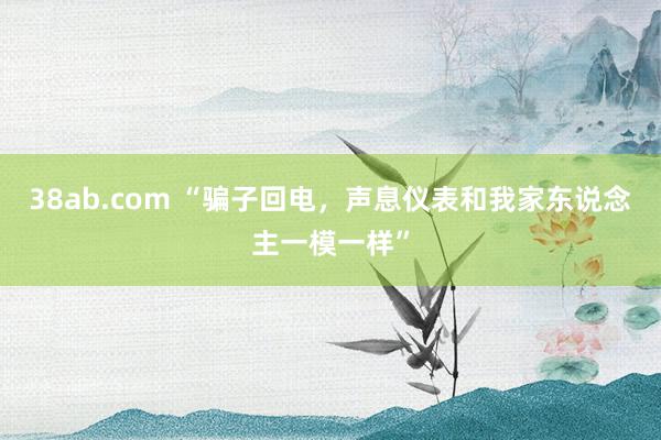 38ab.com “骗子回电，声息仪表和我家东说念主一模一样”