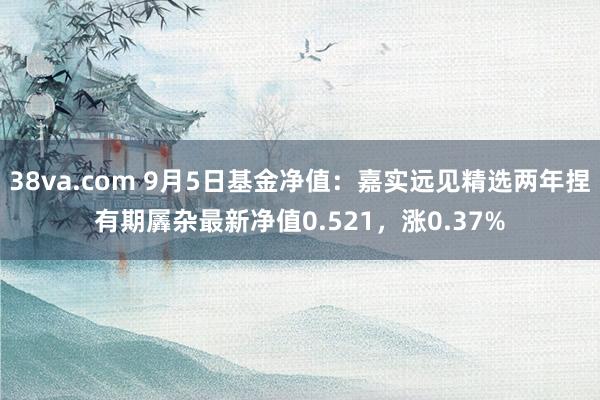 38va.com 9月5日基金净值：嘉实远见精选两年捏有期羼杂最新净值0.521，涨0.37%