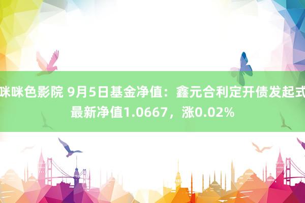 咪咪色影院 9月5日基金净值：鑫元合利定开债发起式最新净值1.0667，涨0.02%