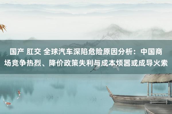 国产 肛交 全球汽车深陷危险原因分析：中国商场竞争热烈、降价政策失利与成本烦嚣或成导火索